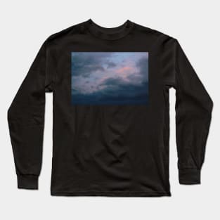 clouds sunset summer evening aesthetic photography blue grey pink purple Long Sleeve T-Shirt